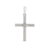 Charm Gioielleria Dossena  Croce in Oro bianco Zircone CHOR-64-253